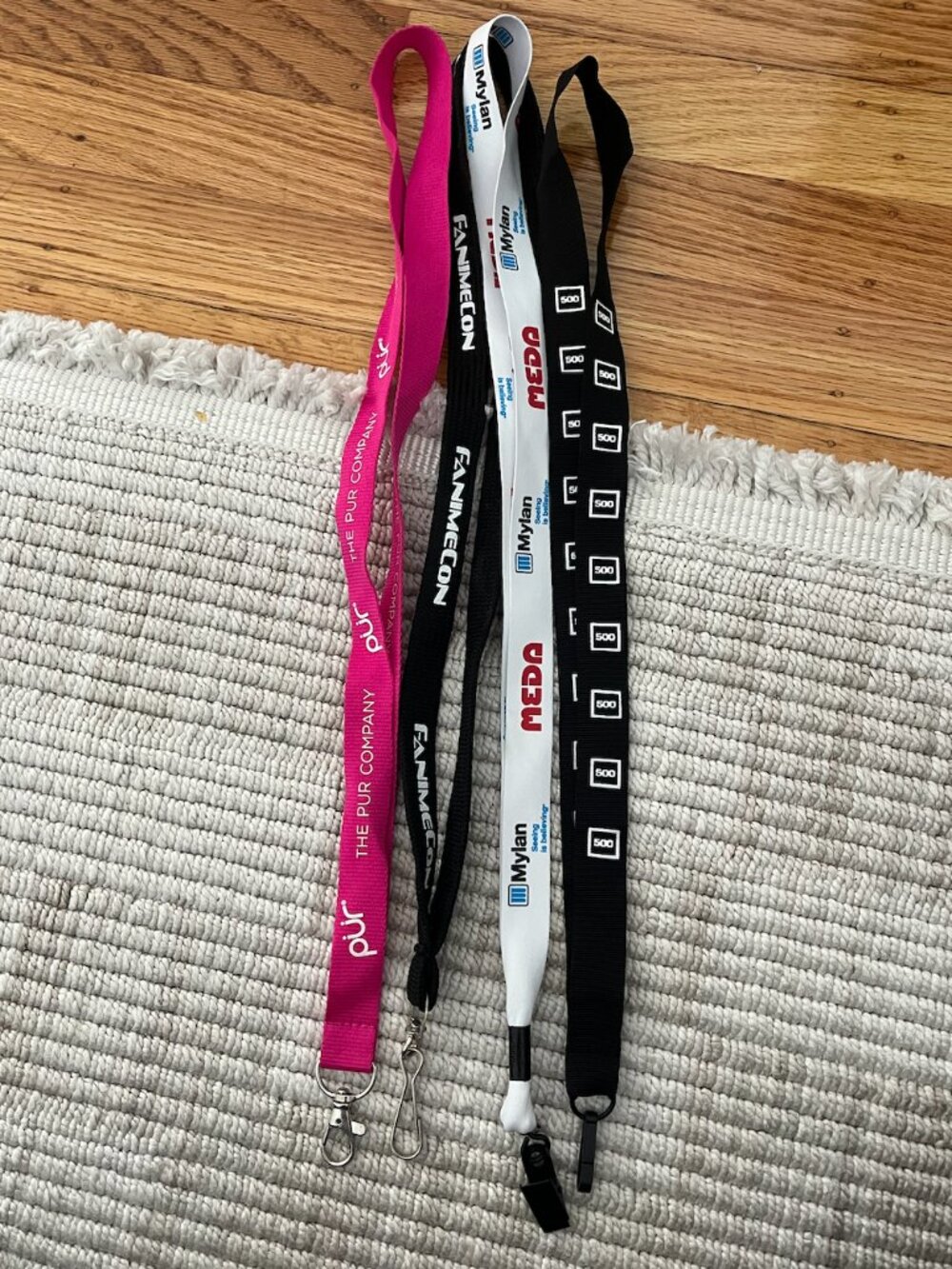 4 White Black Pink Promotional Company Event Lanyards